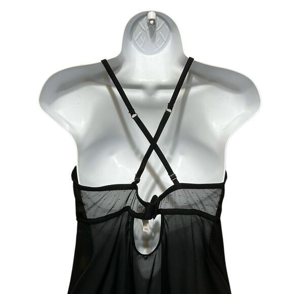 Auden Women Babydoll Lace Lingerie Slip XL Black Sheer Romantic Goth Boudoir - Picture 5 of 11